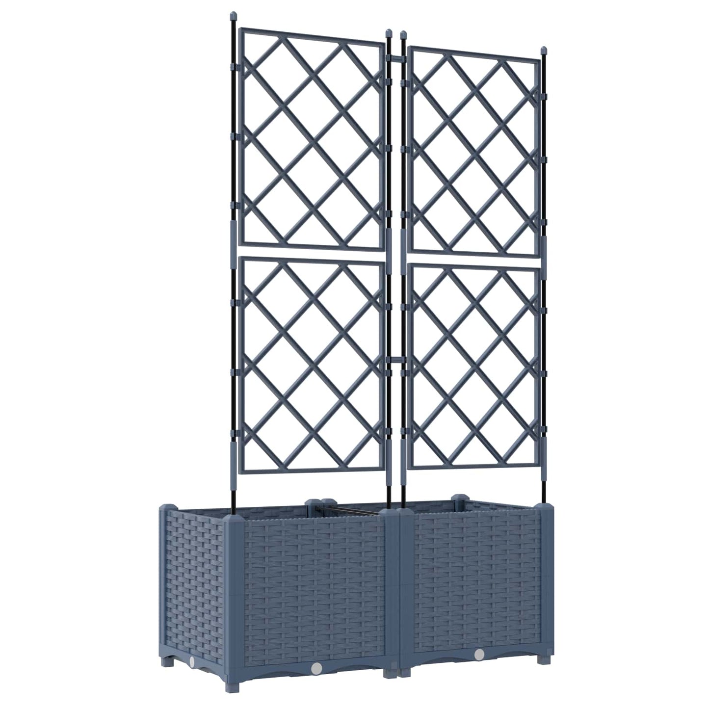 Garten-Pflanzgefäß 2 Stk. Grau 80 x 40 x 143 cm PP