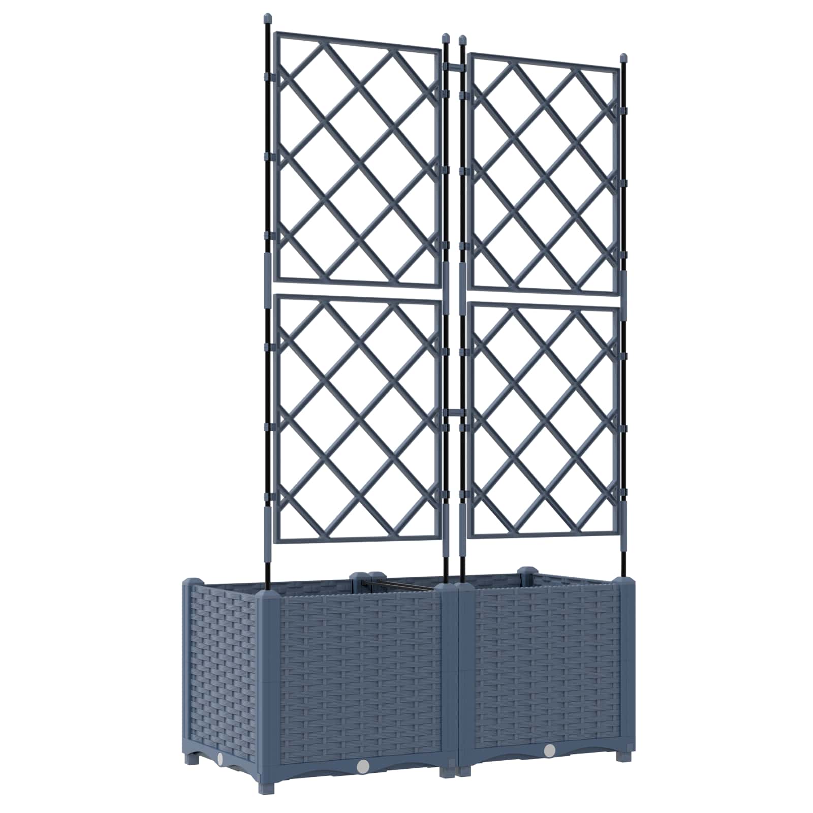 Garten-Pflanzgefäß 2 Stk. Grau 80 x 40 x 143 cm PP