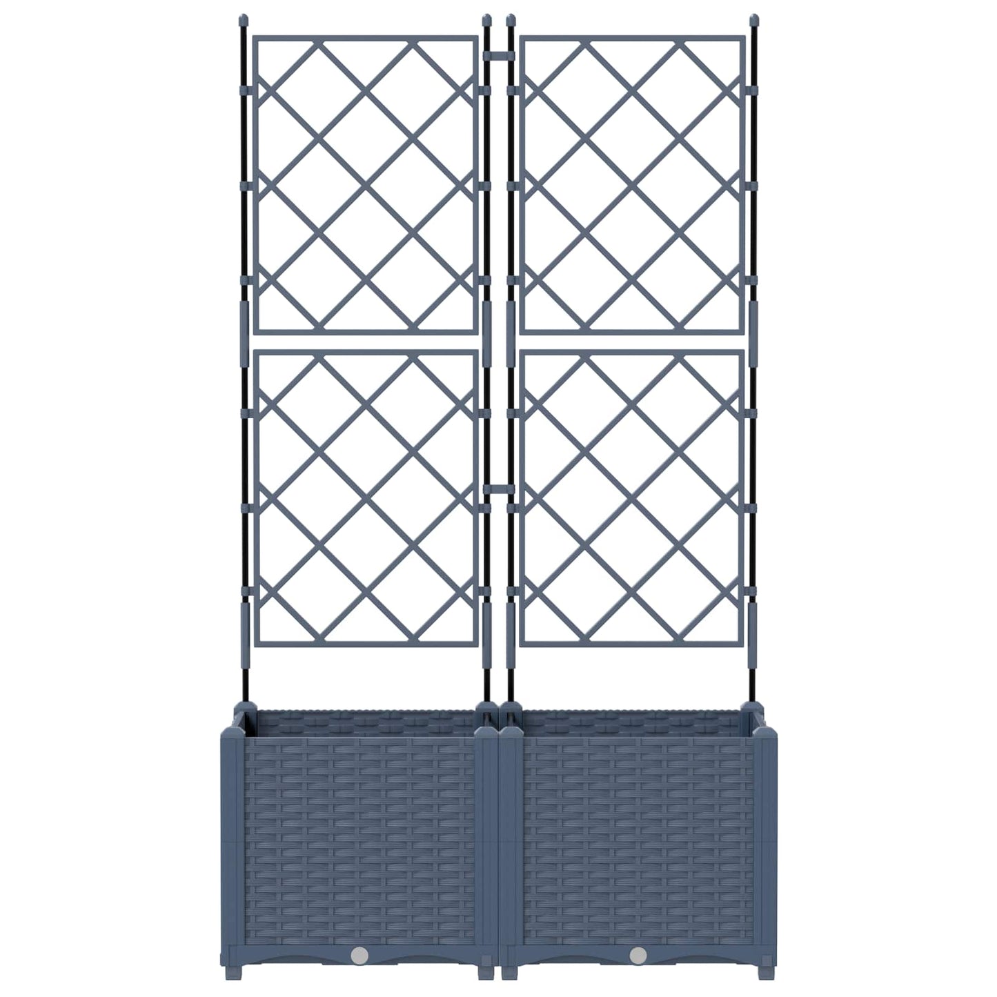 Garten-Pflanzgefäß 2 Stk. Grau 80 x 40 x 143 cm PP