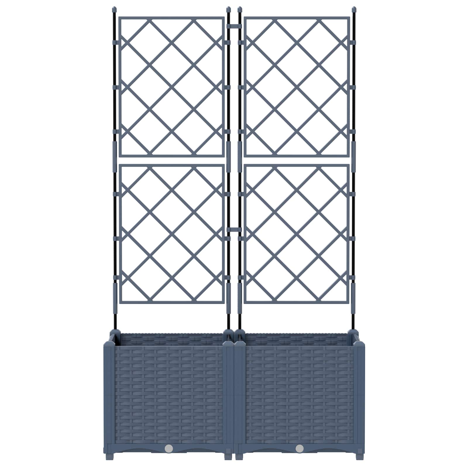 Garten-Pflanzgefäß 2 Stk. Grau 80 x 40 x 143 cm PP