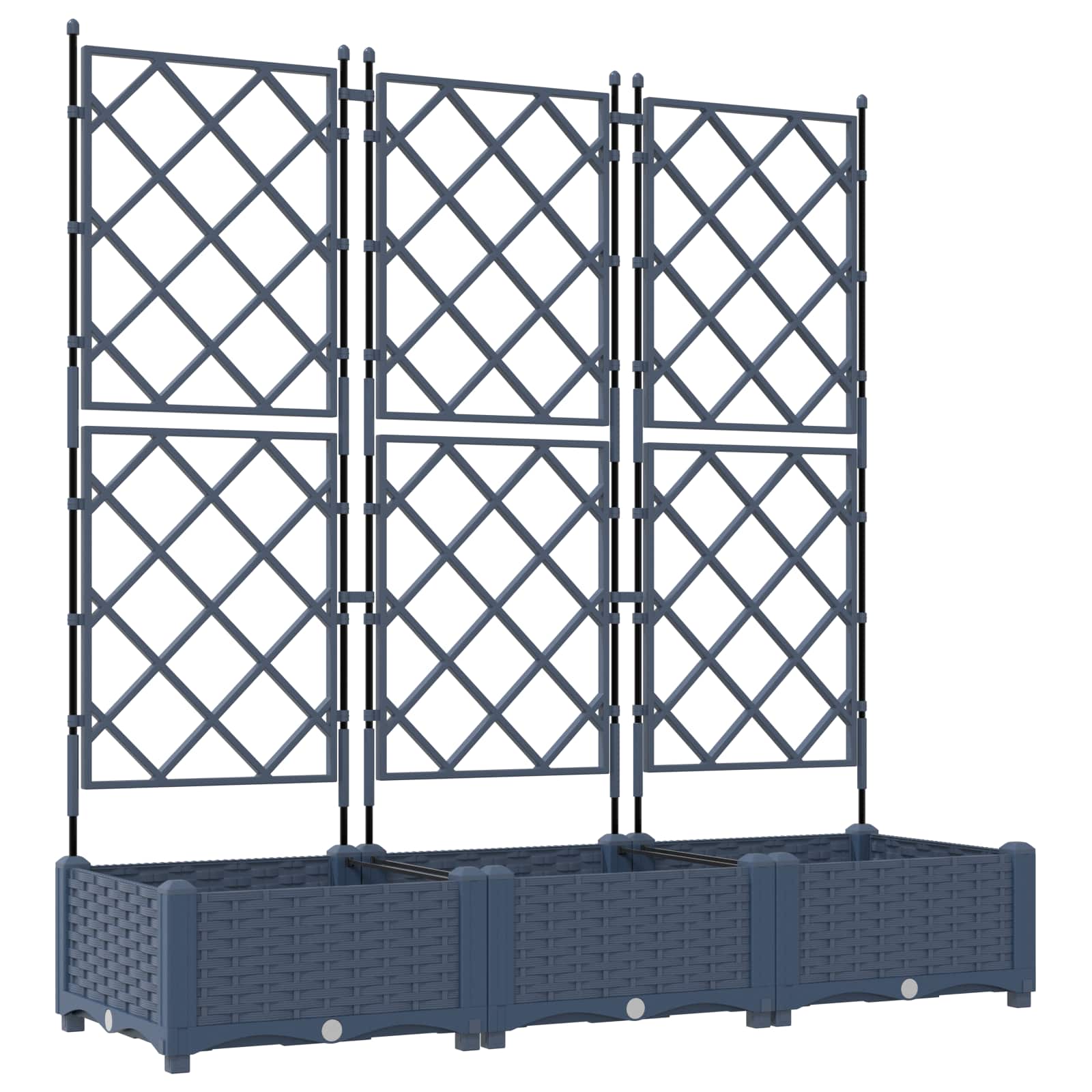 Garten-Pflanzgefäß 3 Stk. Grau 120 x 40 x 125,5 cm PP