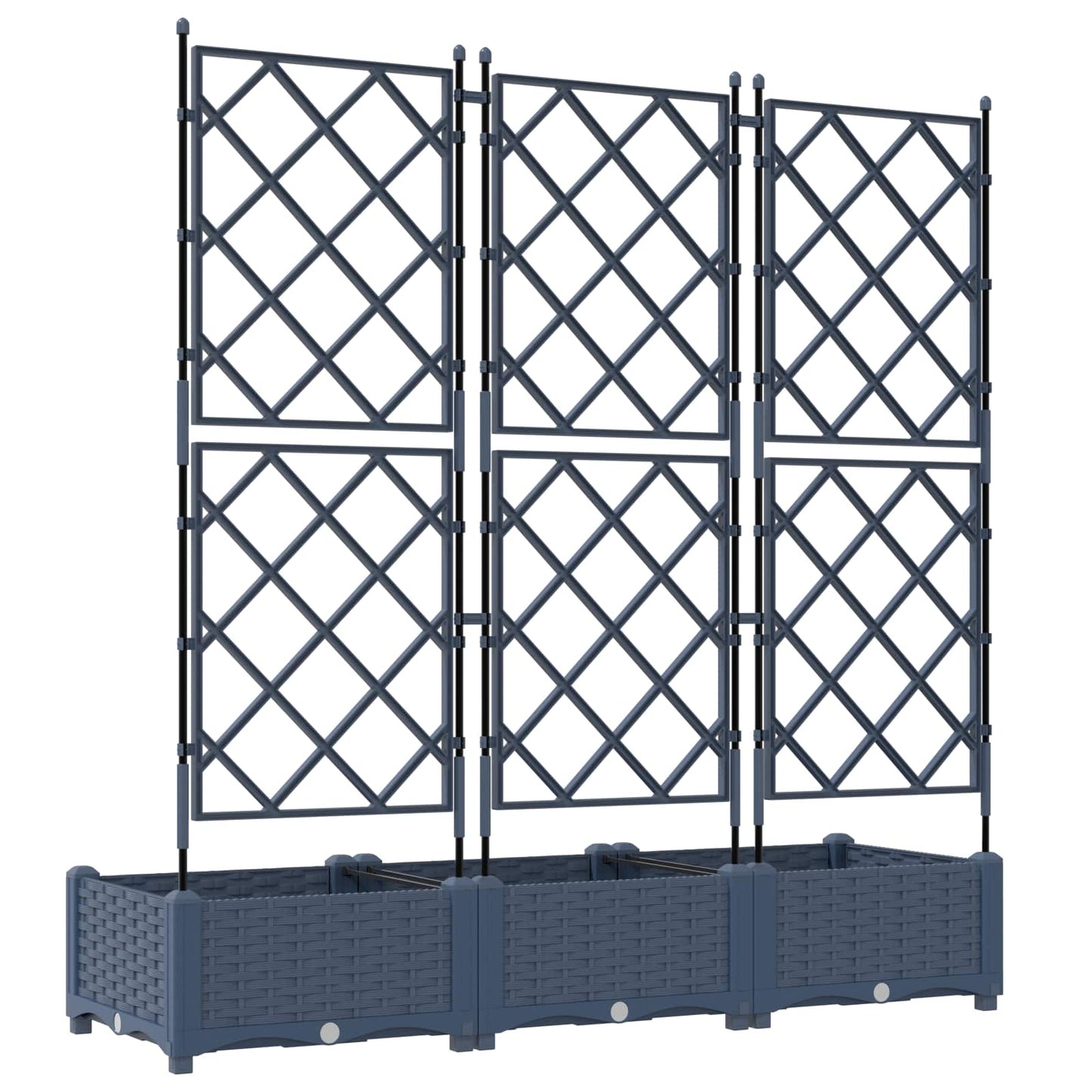 Garten-Pflanzgefäß 3 Stk. Grau 120 x 40 x 125,5 cm PP