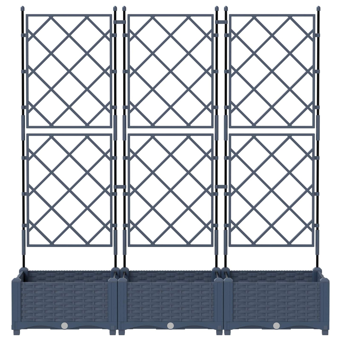 Garten-Pflanzgefäß 3 Stk. Grau 120 x 40 x 125,5 cm PP