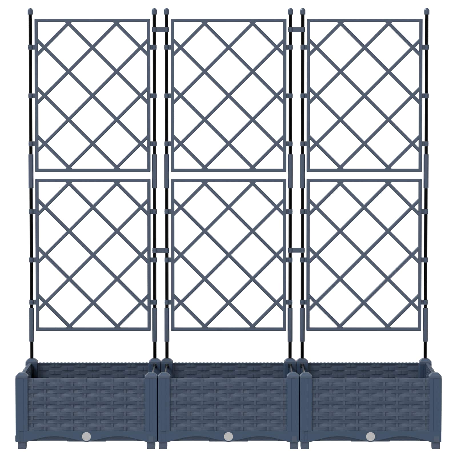 Garten-Pflanzgefäß 3 Stk. Grau 120 x 40 x 125,5 cm PP