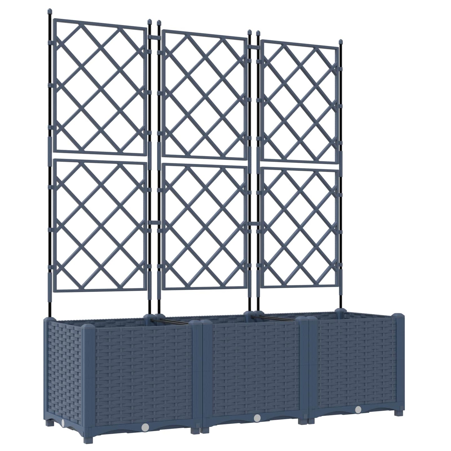 Garten-Pflanzgefäß 3 Stk. Grau 120 x 40 x 143 cm PP