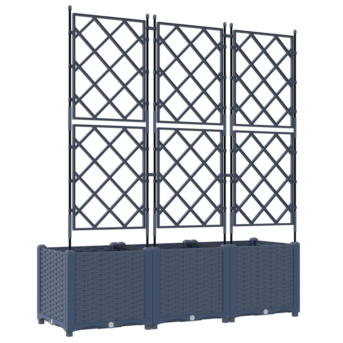 Garten-Pflanzgefäß 3 Stk. Grau 120 x 40 x 143 cm PP