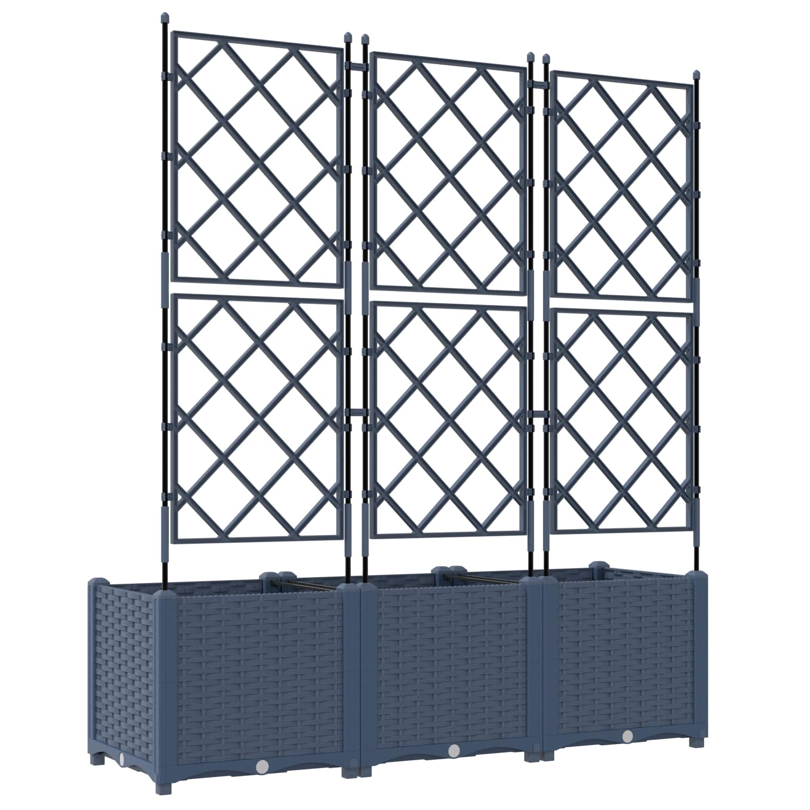 Garten-Pflanzgefäß 3 Stk. Grau 120 x 40 x 143 cm PP