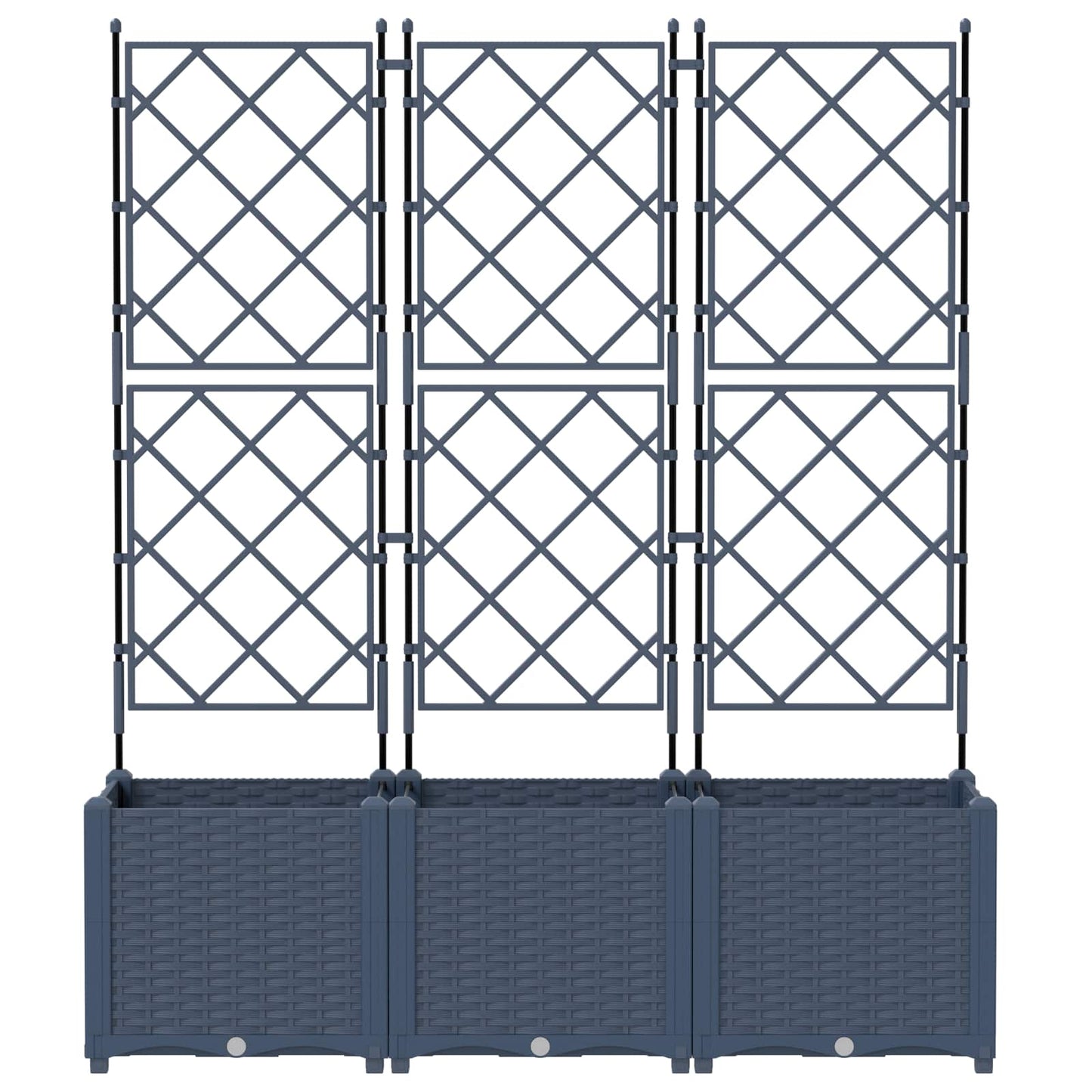 Garten-Pflanzgefäß 3 Stk. Grau 120 x 40 x 143 cm PP