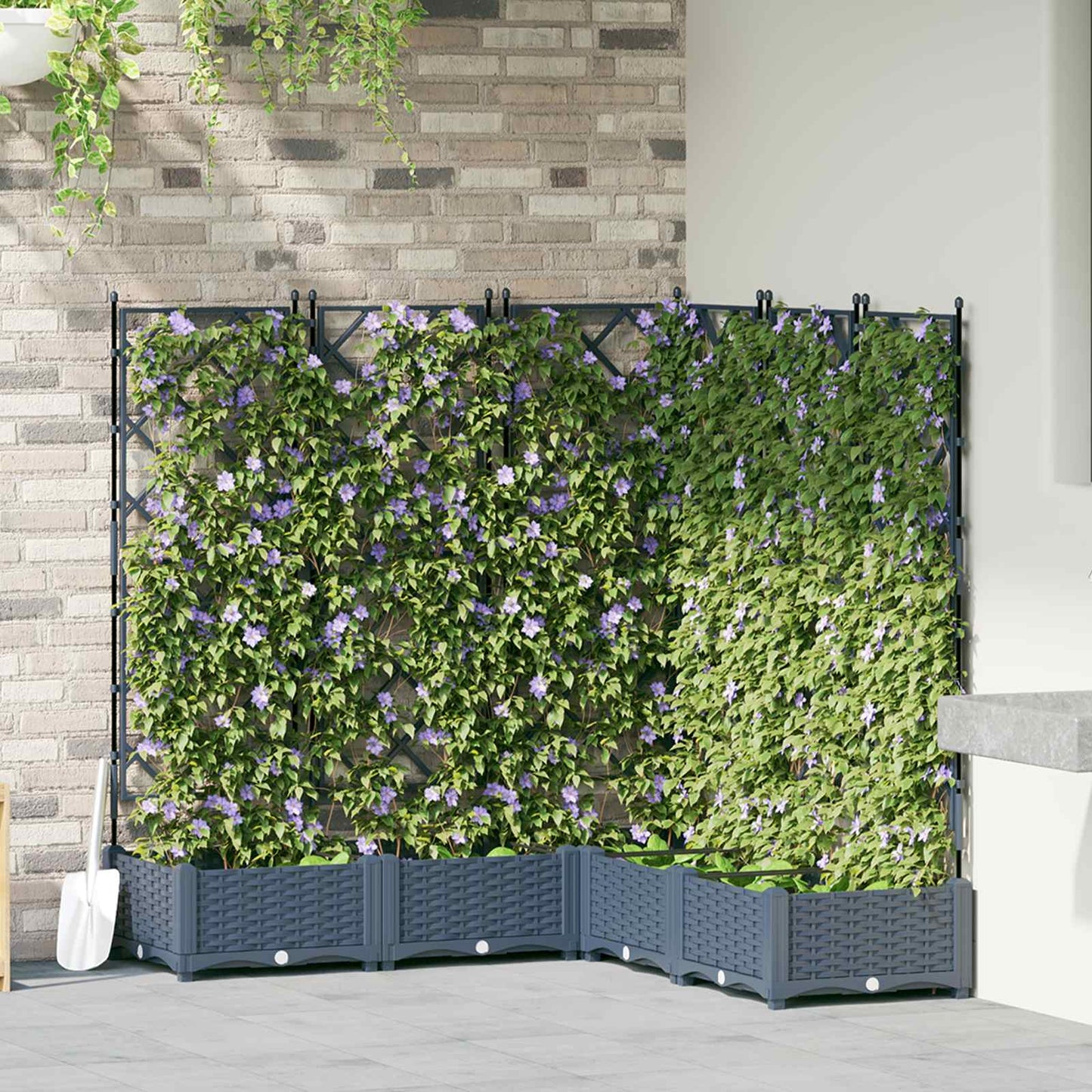 Garten-Pflanzgefäß 5 Stk. Grau 120 x 120 x 125,5 cm PP