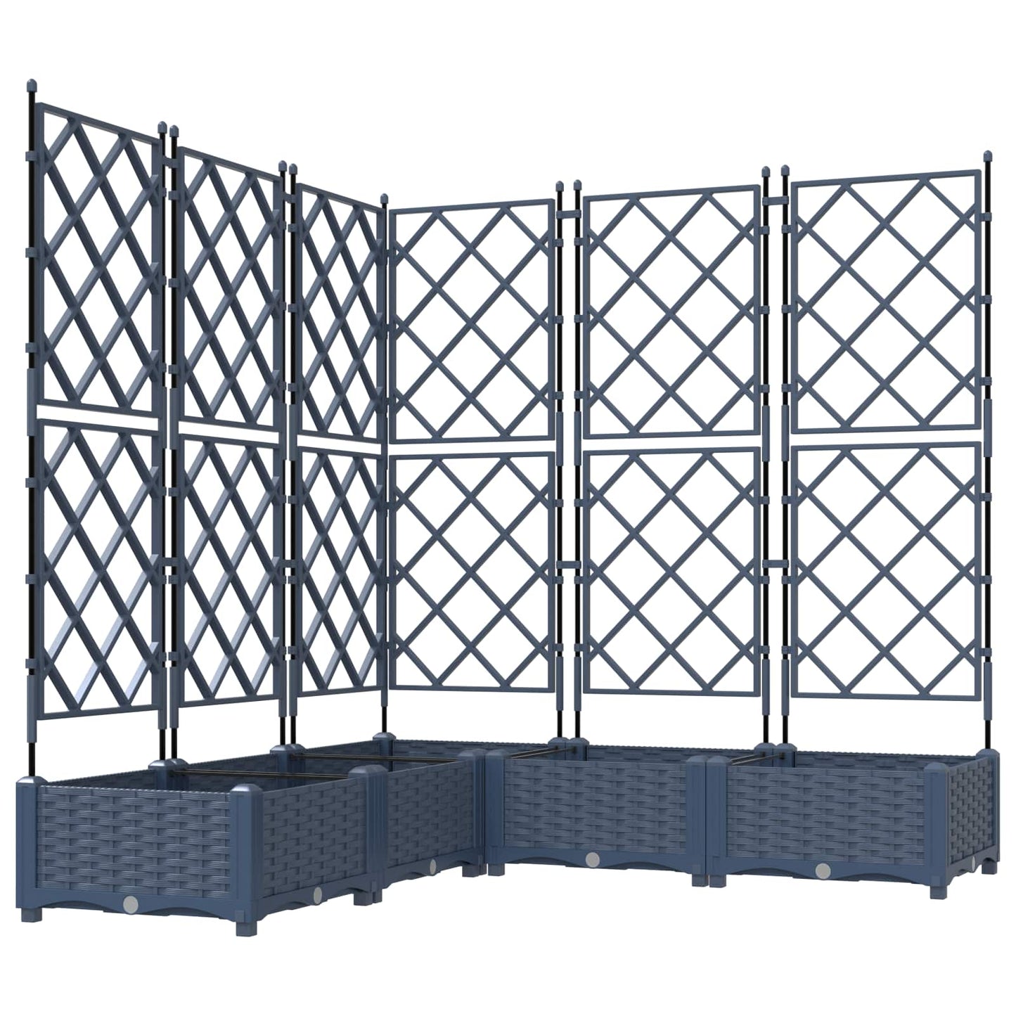 Garten-Pflanzgefäß 5 Stk. Grau 120 x 120 x 125,5 cm PP