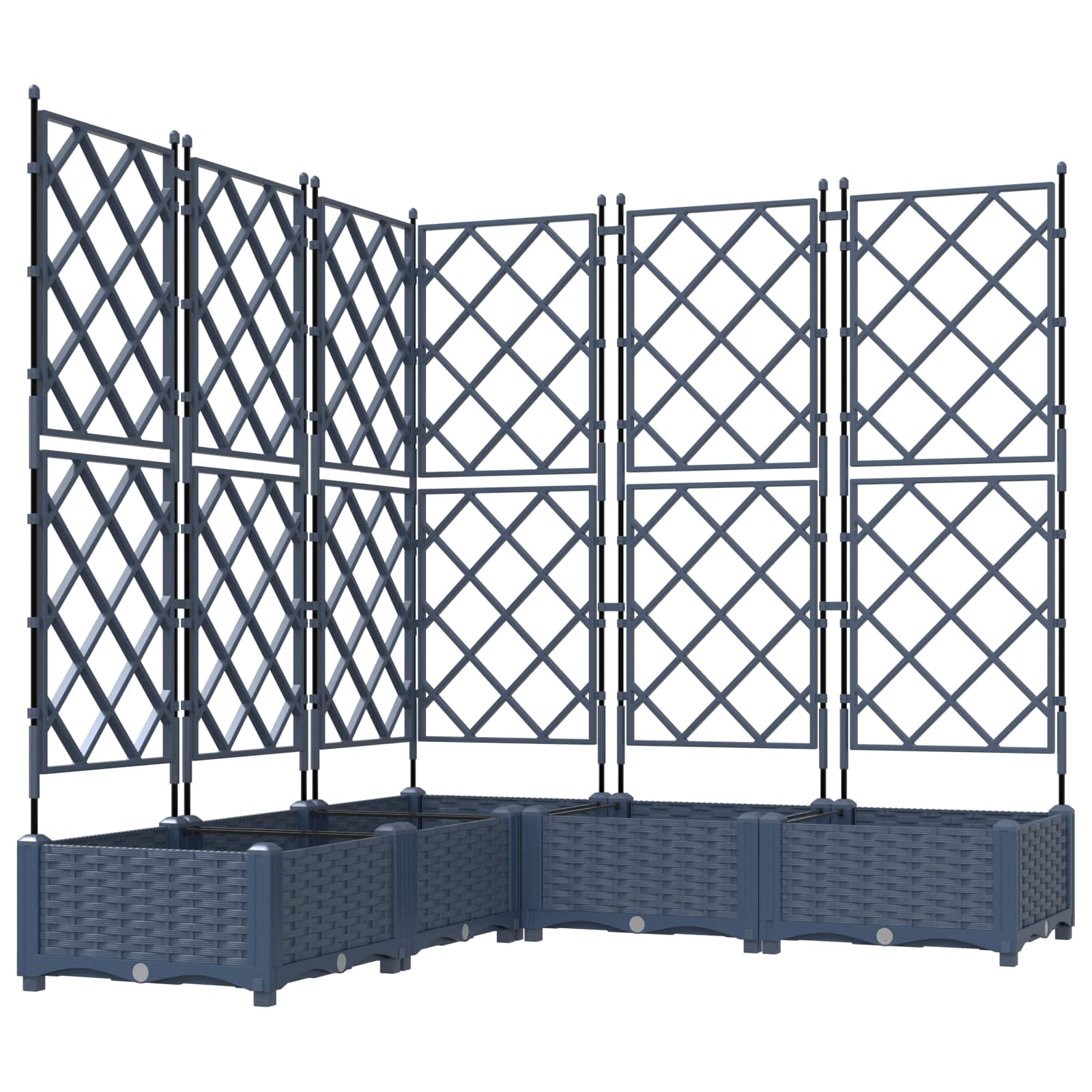 Garten-Pflanzgefäß 5 Stk. Grau 120 x 120 x 125,5 cm PP