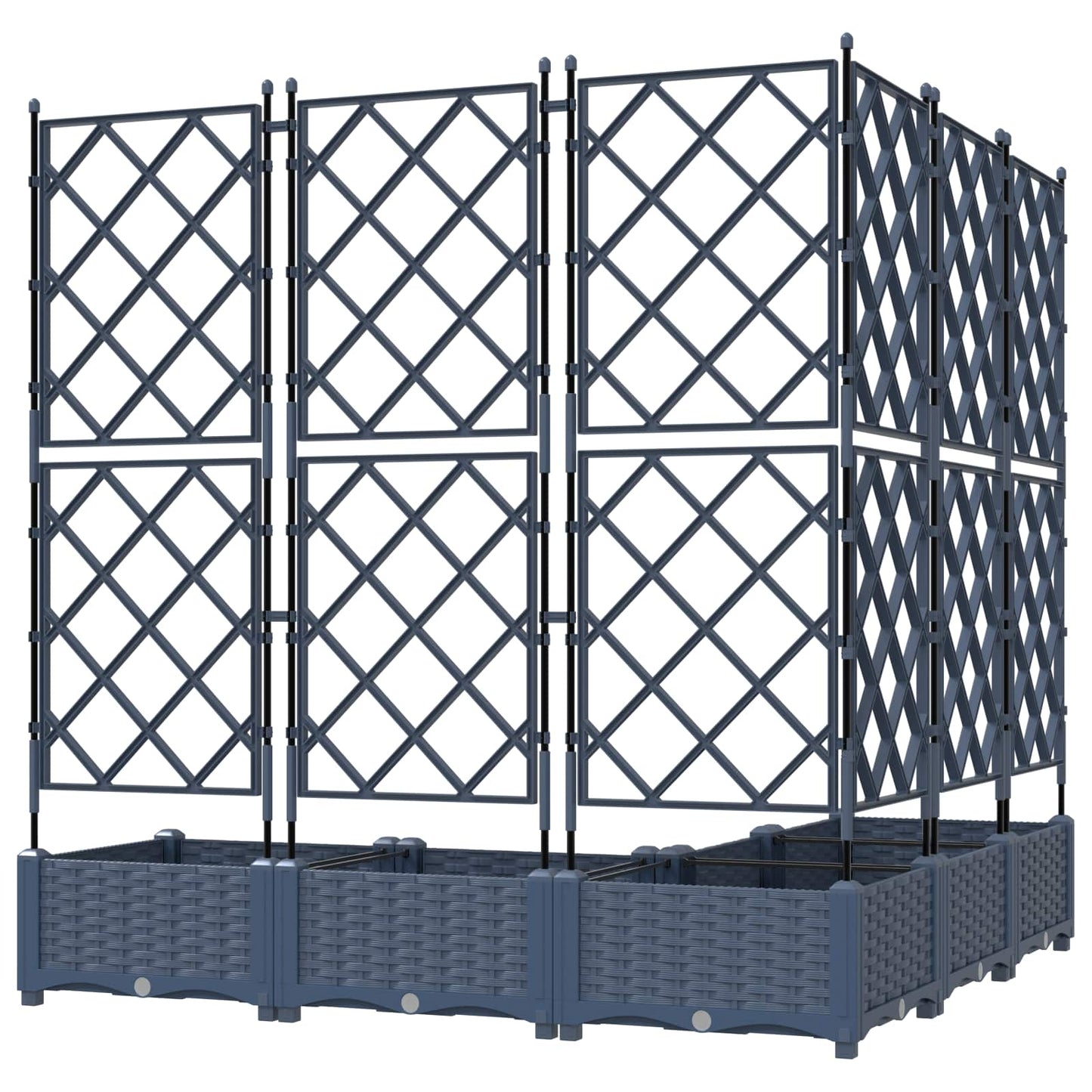 Garten-Pflanzgefäß 5 Stk. Grau 120 x 120 x 125,5 cm PP