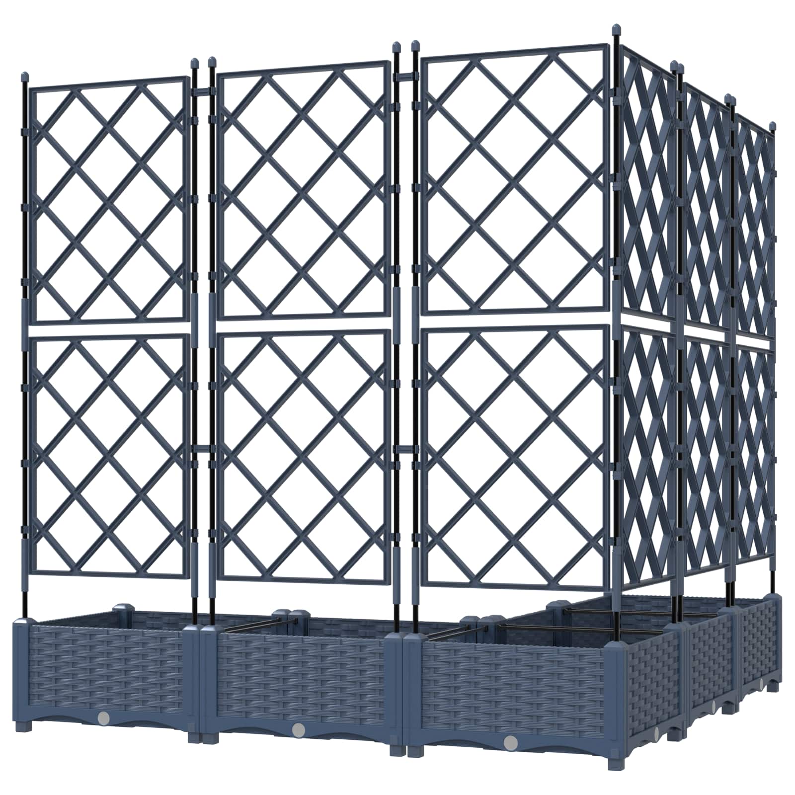 Garten-Pflanzgefäß 5 Stk. Grau 120 x 120 x 125,5 cm PP