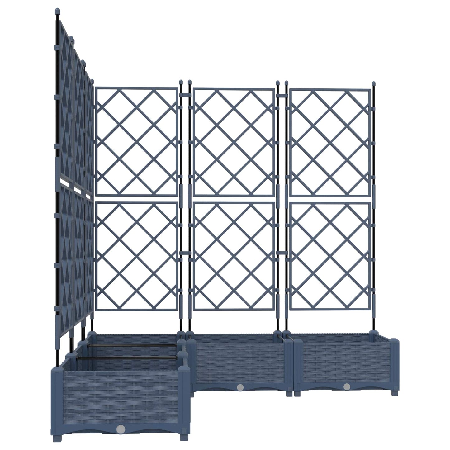 Garten-Pflanzgefäß 5 Stk. Grau 120 x 120 x 125,5 cm PP