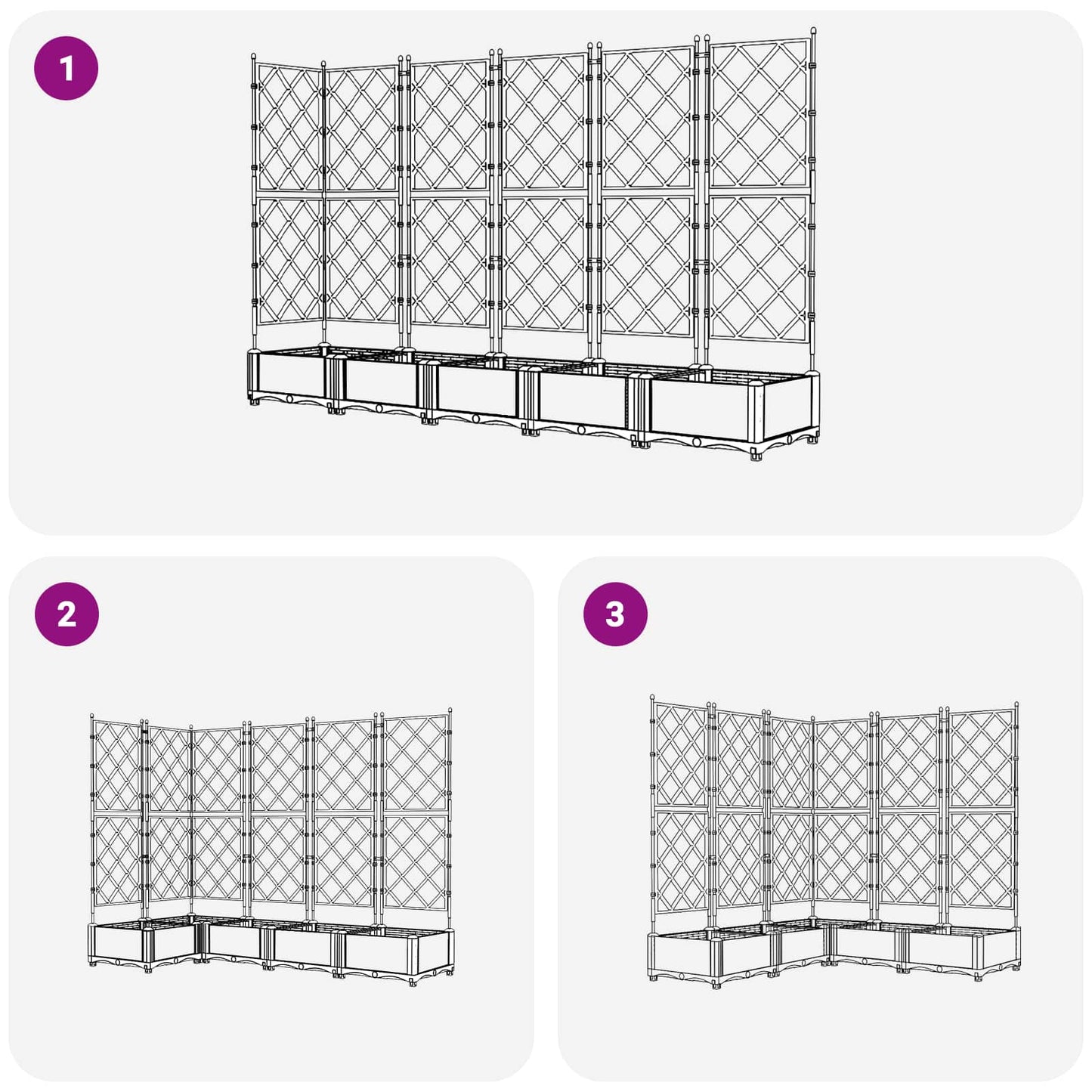 Garten-Pflanzgefäß 5 Stk. Grau 120 x 120 x 125,5 cm PP