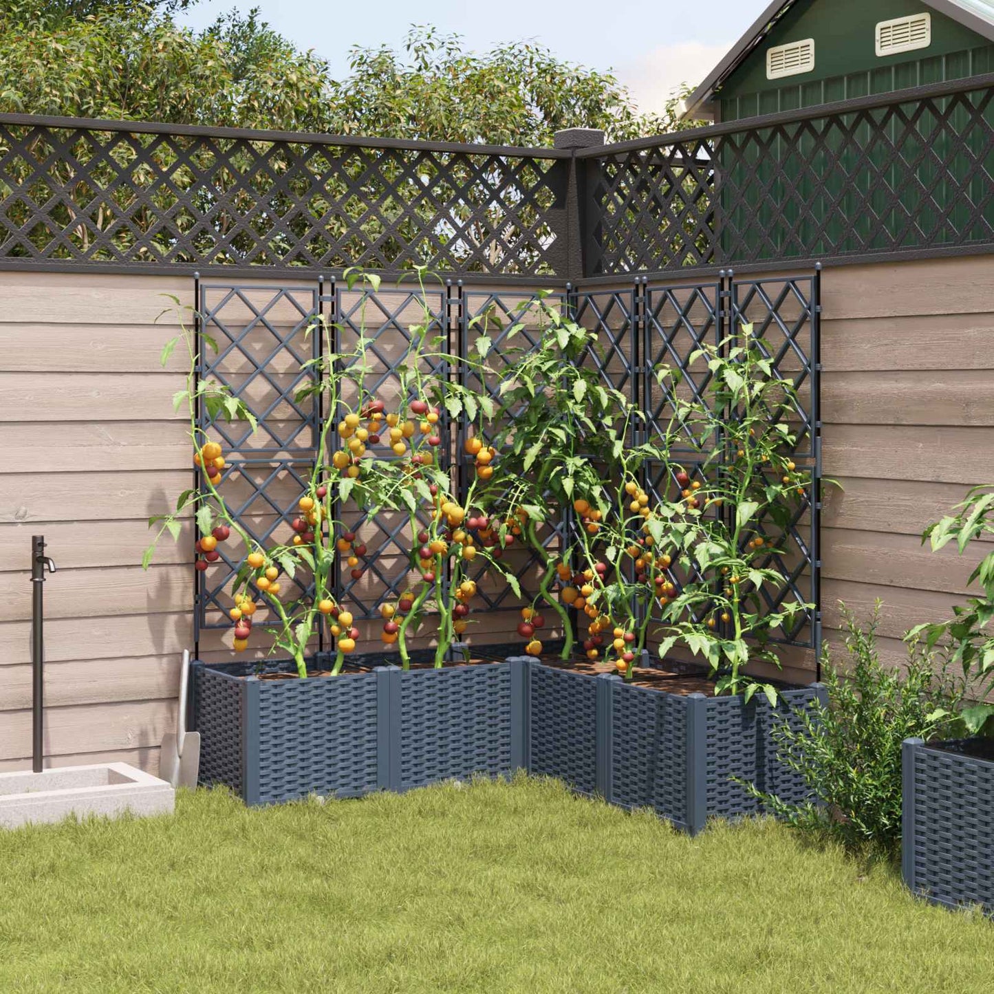 Garten-Pflanzgefäß 5 Stk. Grau 120 x 120 x 143 cm PP