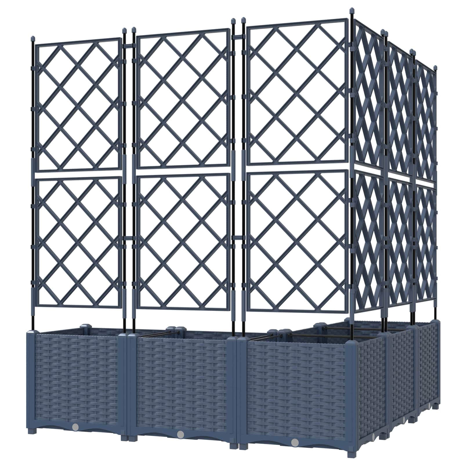 Garten-Pflanzgefäß 5 Stk. Grau 120 x 120 x 143 cm PP