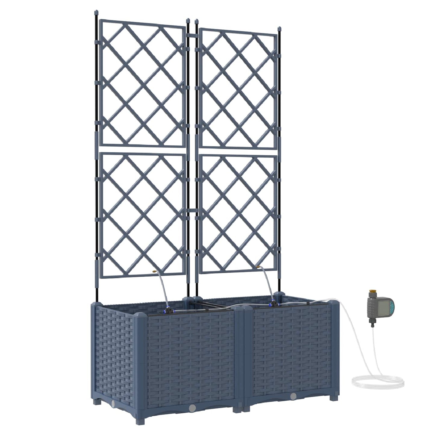 Garten-Pflanzgefäß 2 Stk. Grau 80 x 40 x 142 cm PP
