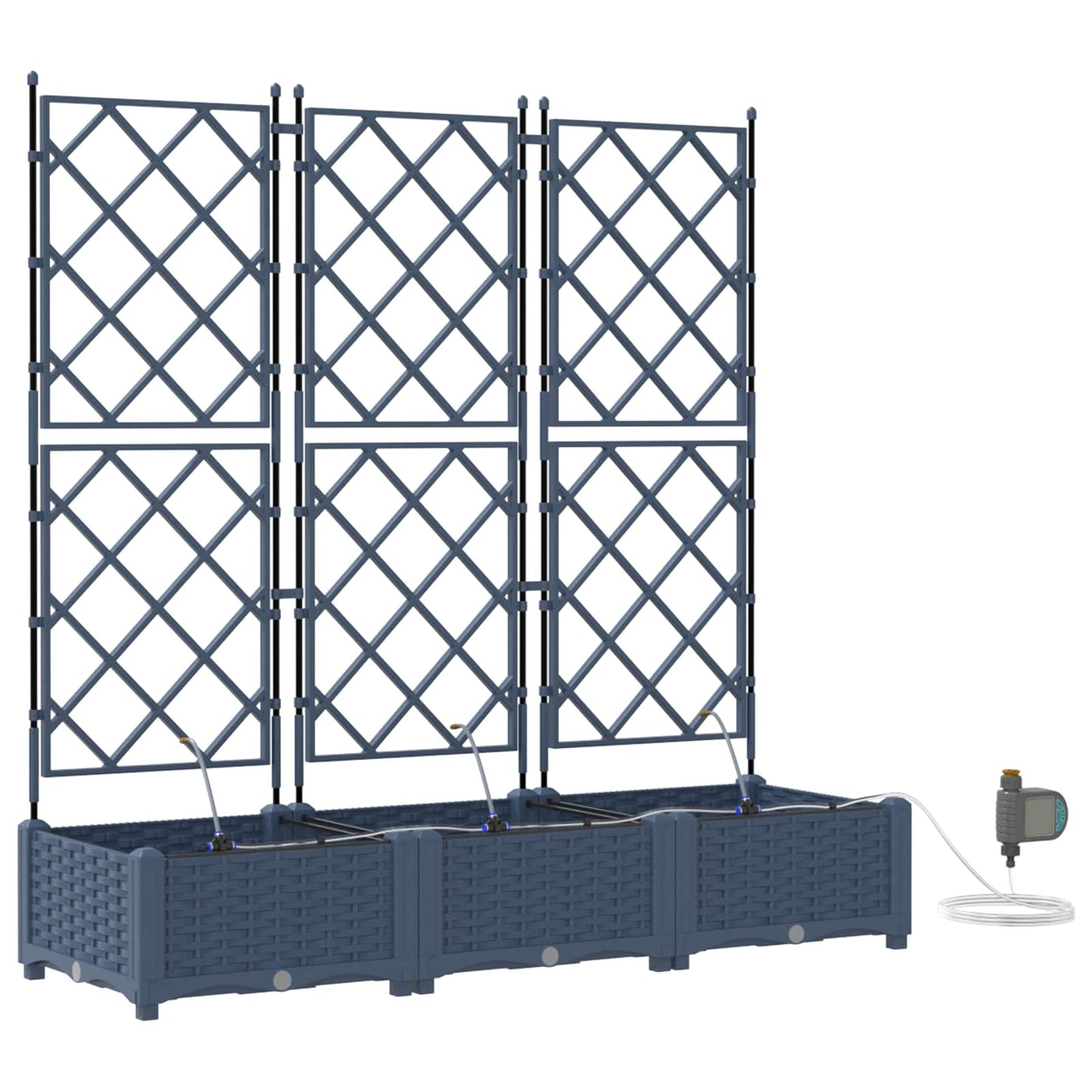 Garten-Pflanzgefäß 3 Stk. Grau 120 x 40 x 126 cm PP