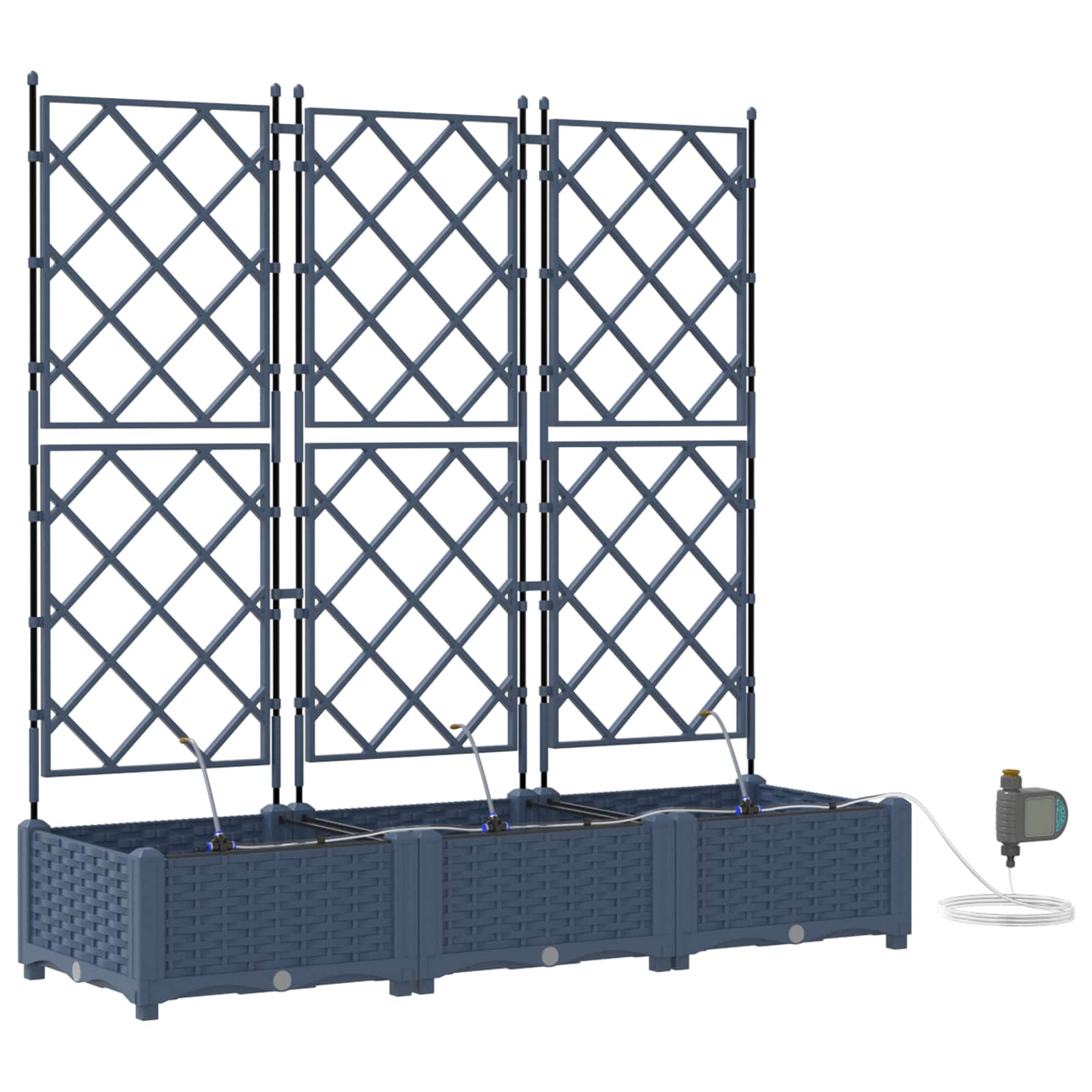 Garten-Pflanzgefäß 3 Stk. Grau 120 x 40 x 126 cm PP