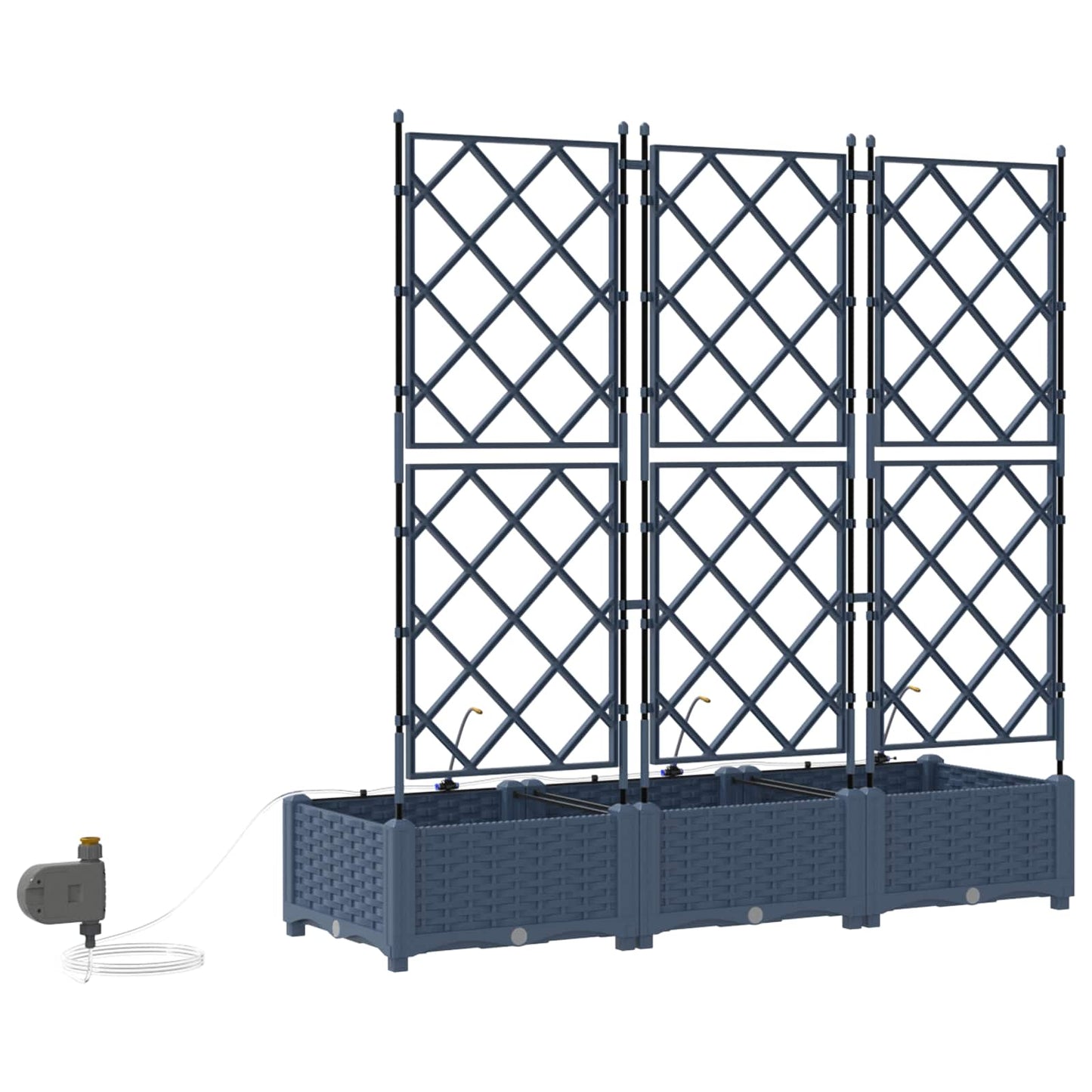 Garten-Pflanzgefäß 3 Stk. Grau 120 x 40 x 126 cm PP