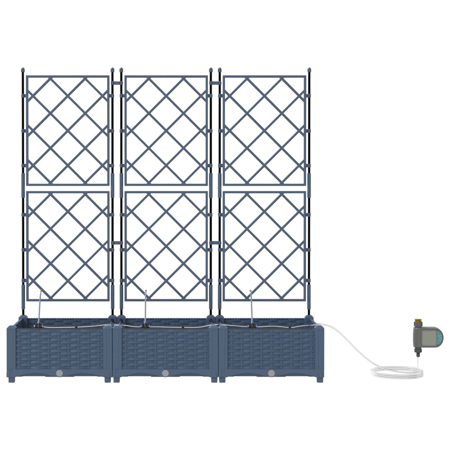 Garten-Pflanzgefäß 3 Stk. Grau 120 x 40 x 126 cm PP