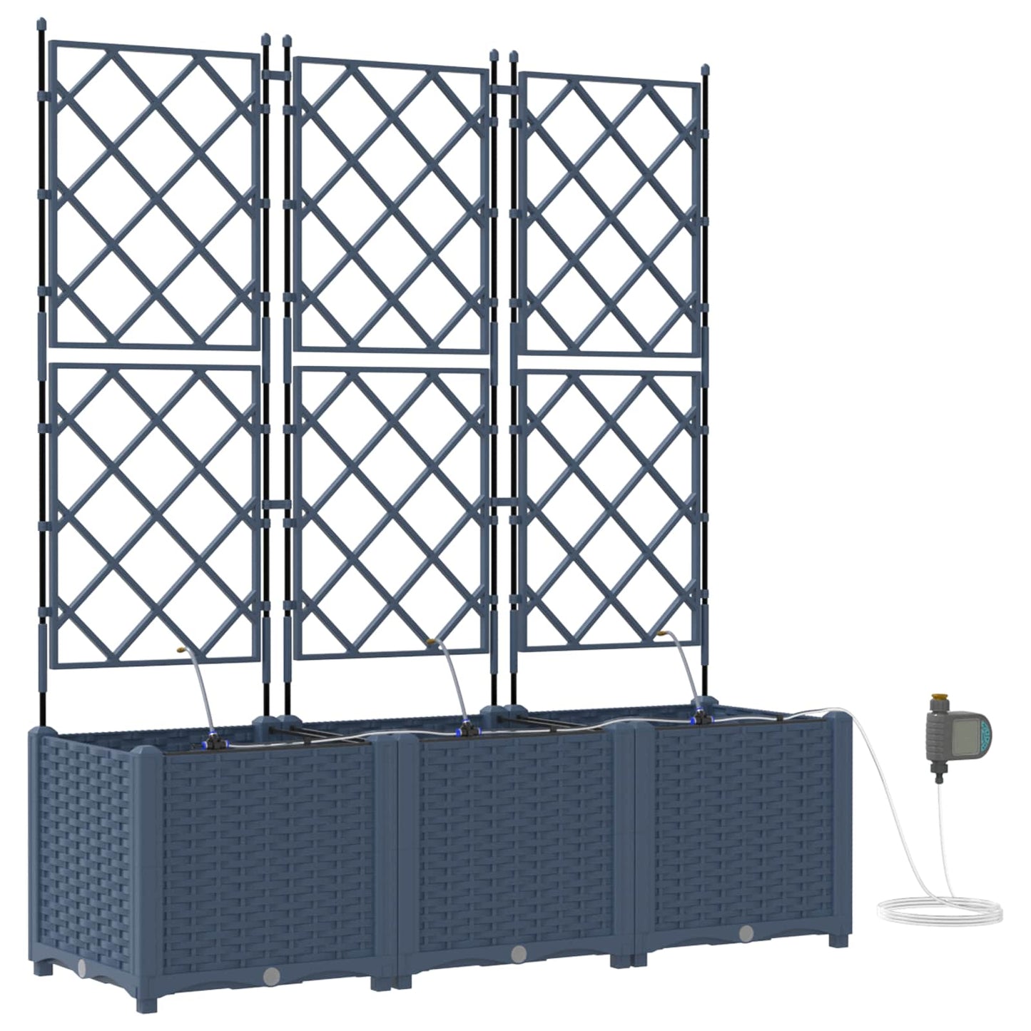 Garten-Pflanzgefäß 3 Stk. Grau 120 x 40 x 142 cm PP
