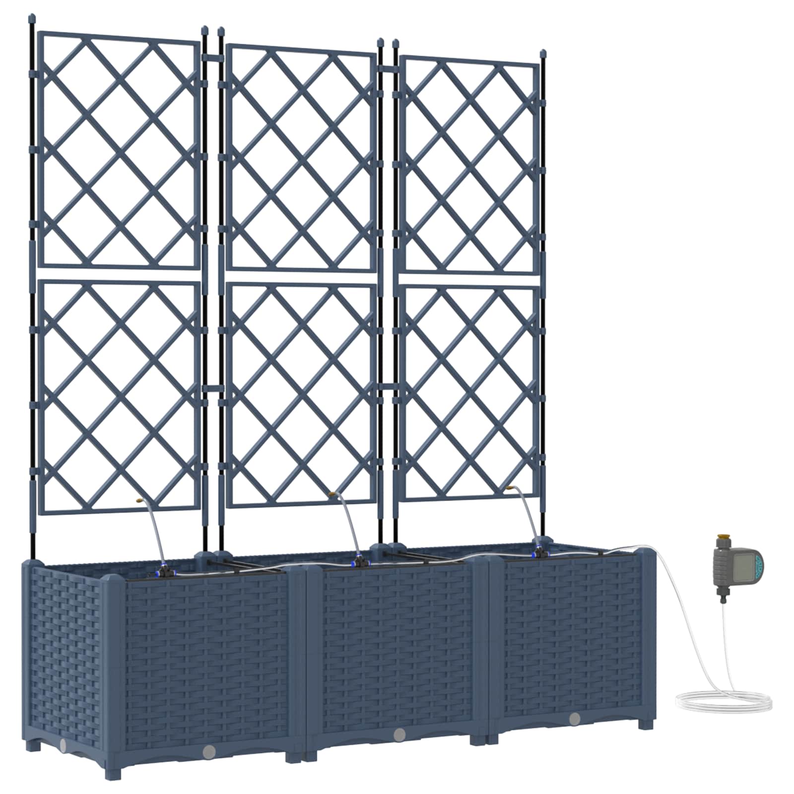 Garten-Pflanzgefäß 3 Stk. Grau 120 x 40 x 142 cm PP