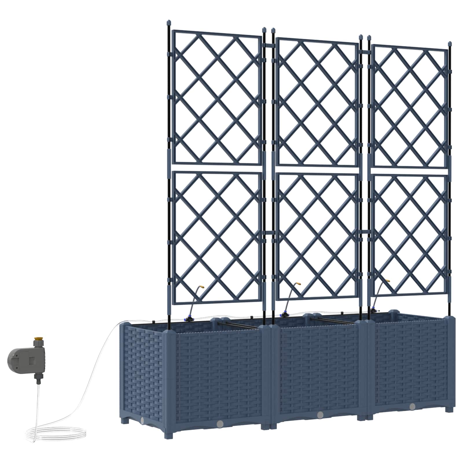 Garten-Pflanzgefäß 3 Stk. Grau 120 x 40 x 142 cm PP