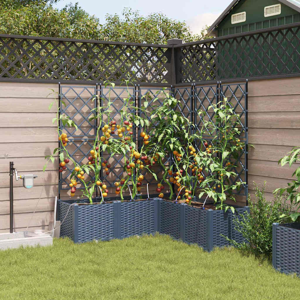 Garten-Pflanzgefäß 5 Stk. Grau 120 x 120 x 142 cm PP