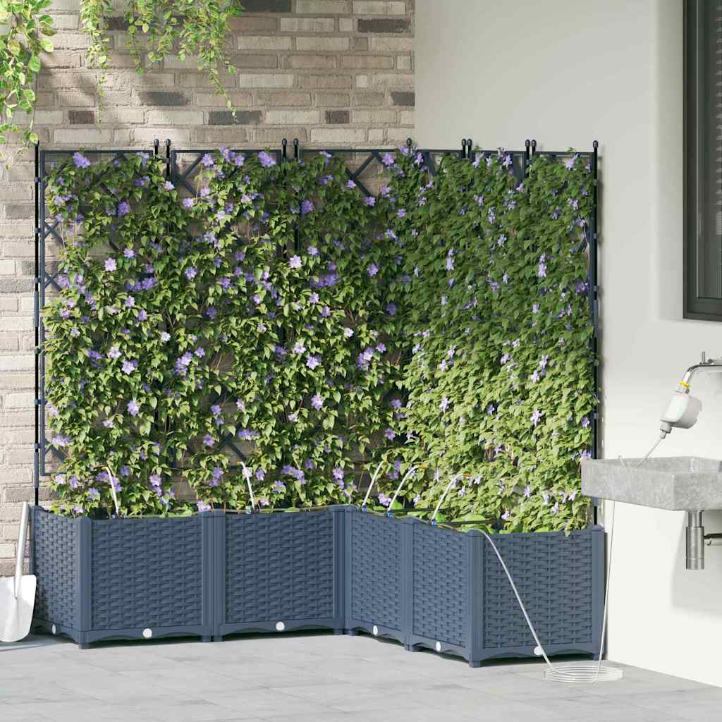 Garten-Pflanzgefäß 5 Stk. Grau 120 x 120 x 142 cm PP