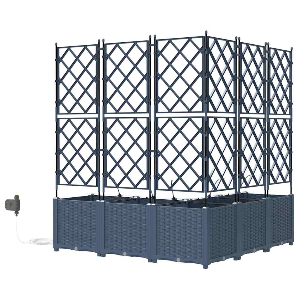 Garten-Pflanzgefäß 5 Stk. Grau 120 x 120 x 142 cm PP