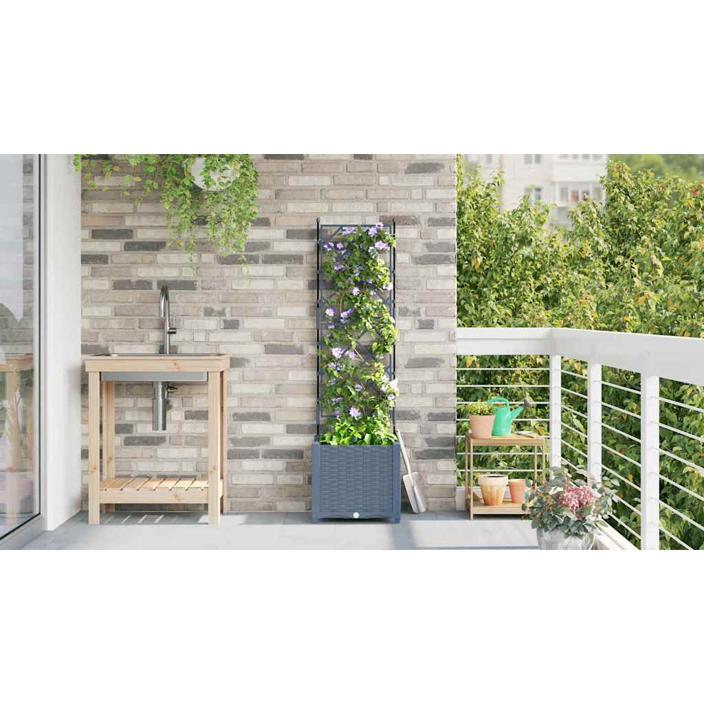 Garten-Pflanzgefäß Hellgrau 40 x 40 x 143 cm PP