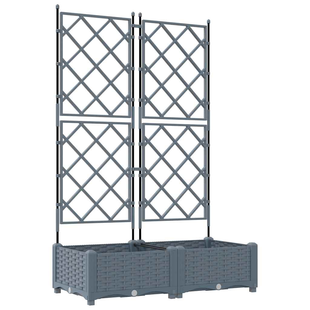 Garten-Pflanzgefäß 2 Stk. Hellgrau 80 x 40 x 125,5 cm PP