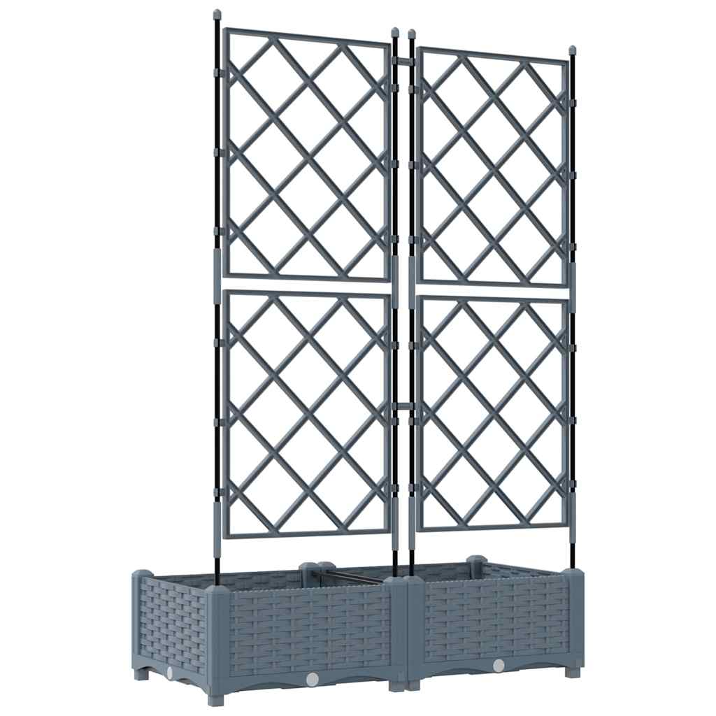 Garten-Pflanzgefäß 2 Stk. Hellgrau 80 x 40 x 125,5 cm PP