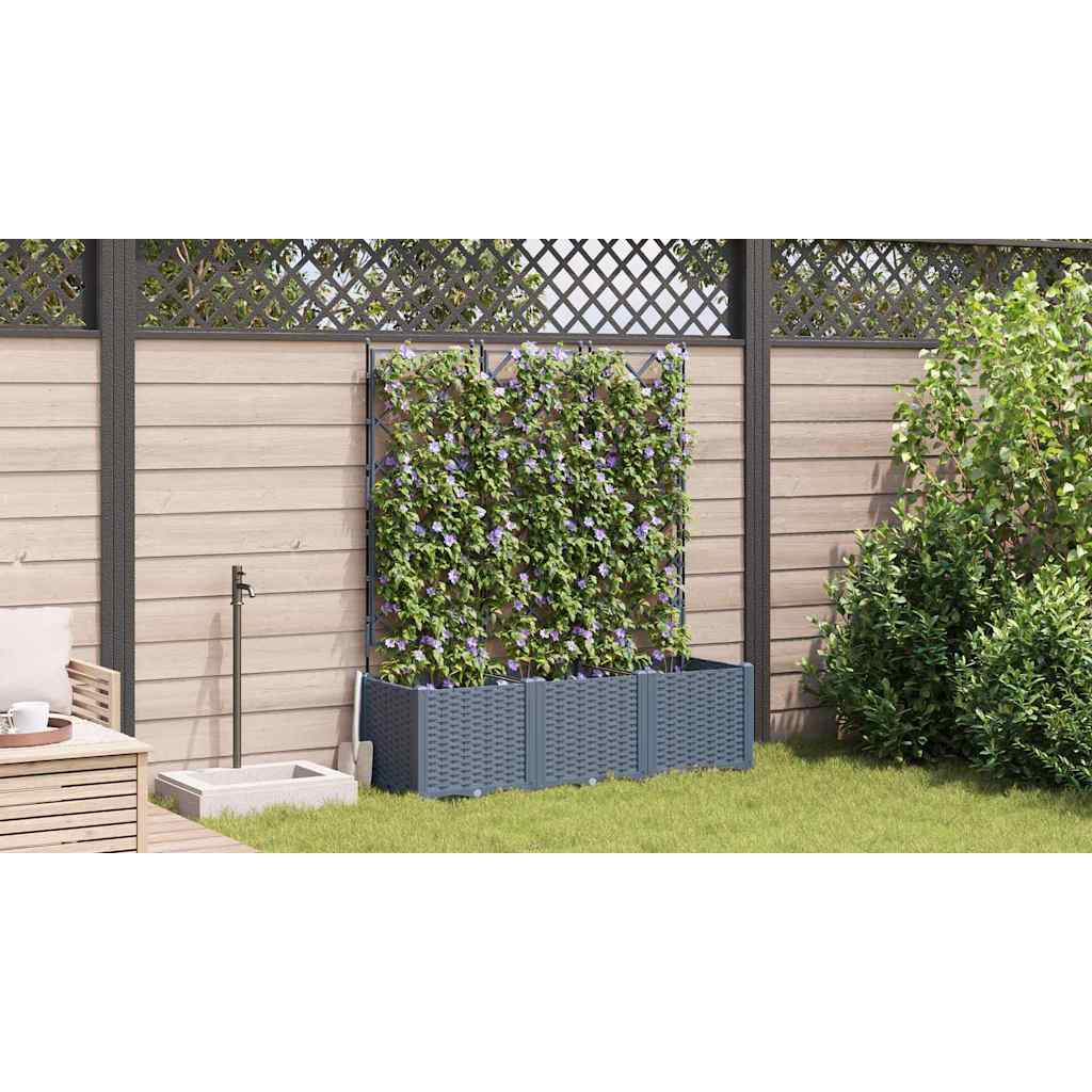 Garten-Pflanzgefäß 3 Stk. Hellgrau 120 x 40 x 143 cm PP