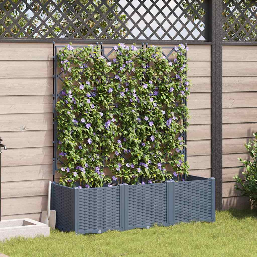 Garten-Pflanzgefäß 3 Stk. Hellgrau 120 x 40 x 143 cm PP