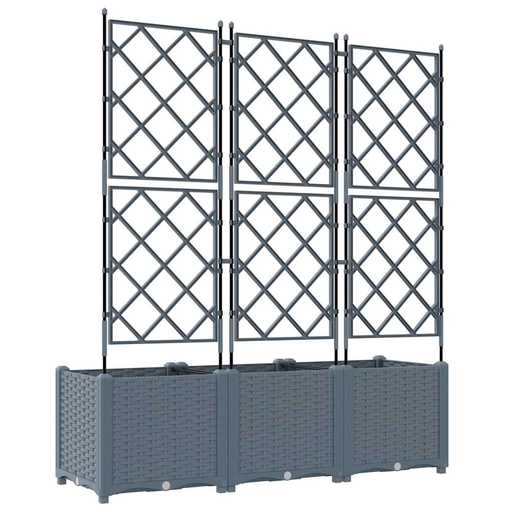 Garten-Pflanzgefäß 3 Stk. Hellgrau 120 x 40 x 143 cm PP