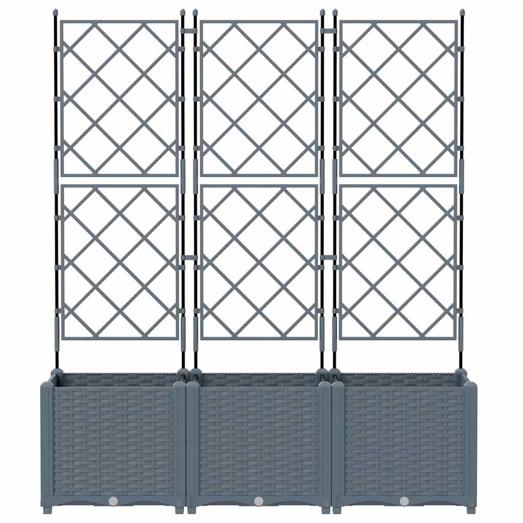 Garten-Pflanzgefäß 3 Stk. Hellgrau 120 x 40 x 143 cm PP