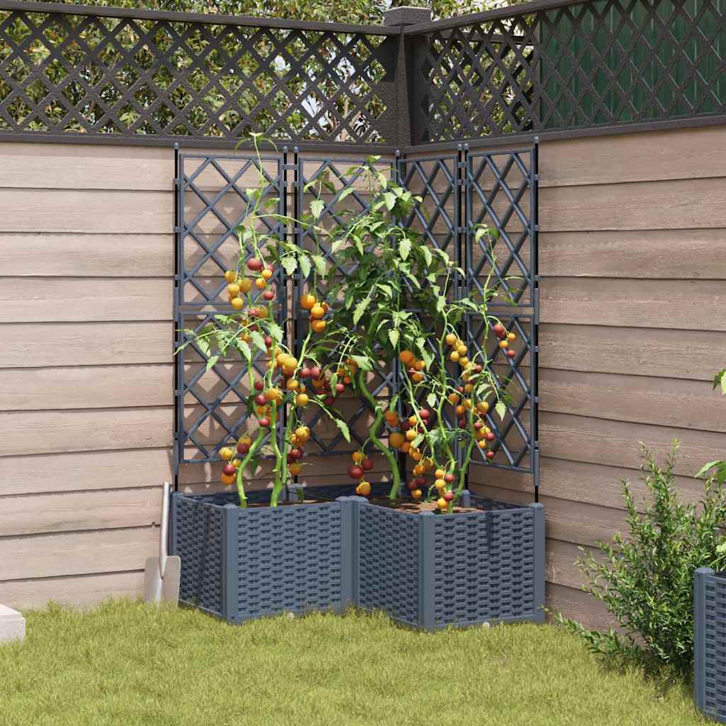 Garten-Pflanzgefäß 3 Stk. Hellgrau 80 x 80 x 143 cm PP