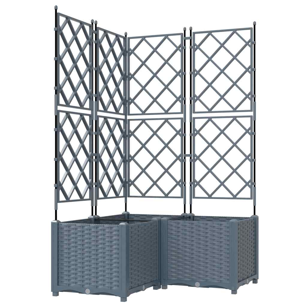 Garten-Pflanzgefäß 3 Stk. Hellgrau 80 x 80 x 143 cm PP