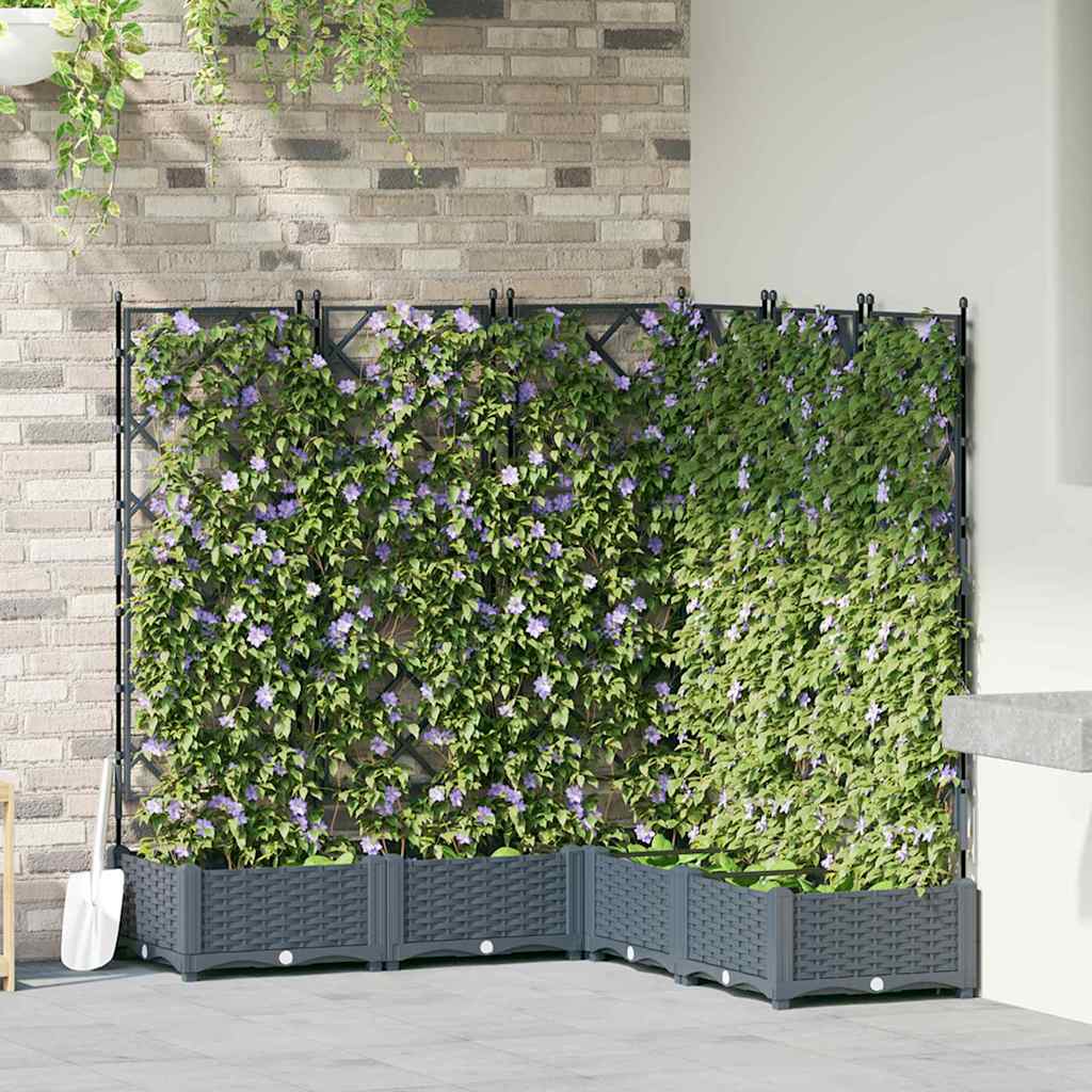 Garten-Pflanzgefäß 5 Stk. Hellgrau 120 x 120 x 125,5 cm PP