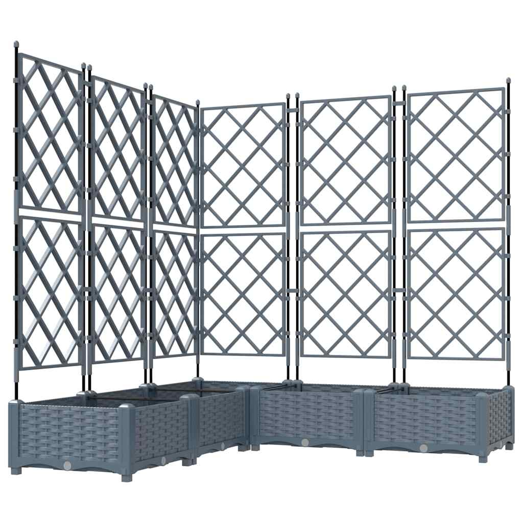 Garten-Pflanzgefäß 5 Stk. Hellgrau 120 x 120 x 125,5 cm PP