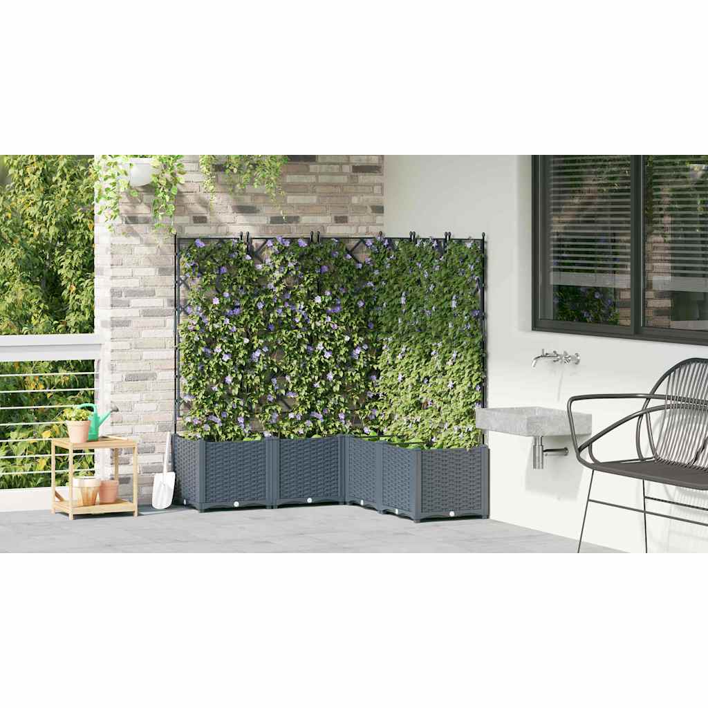 Garten-Pflanzgefäß 5 Stk. Hellgrau 120 x 120 x 143 cm PP