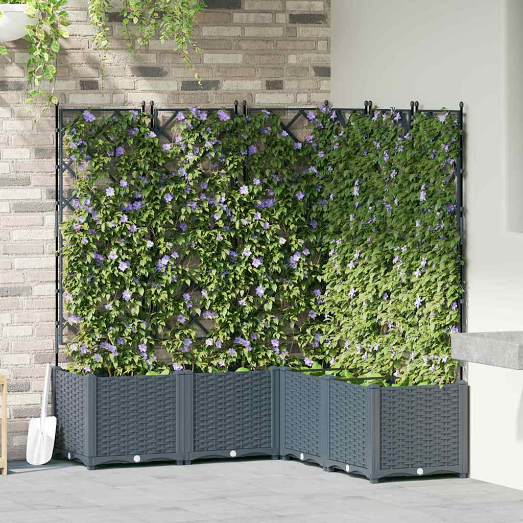 Garten-Pflanzgefäß 5 Stk. Hellgrau 120 x 120 x 143 cm PP