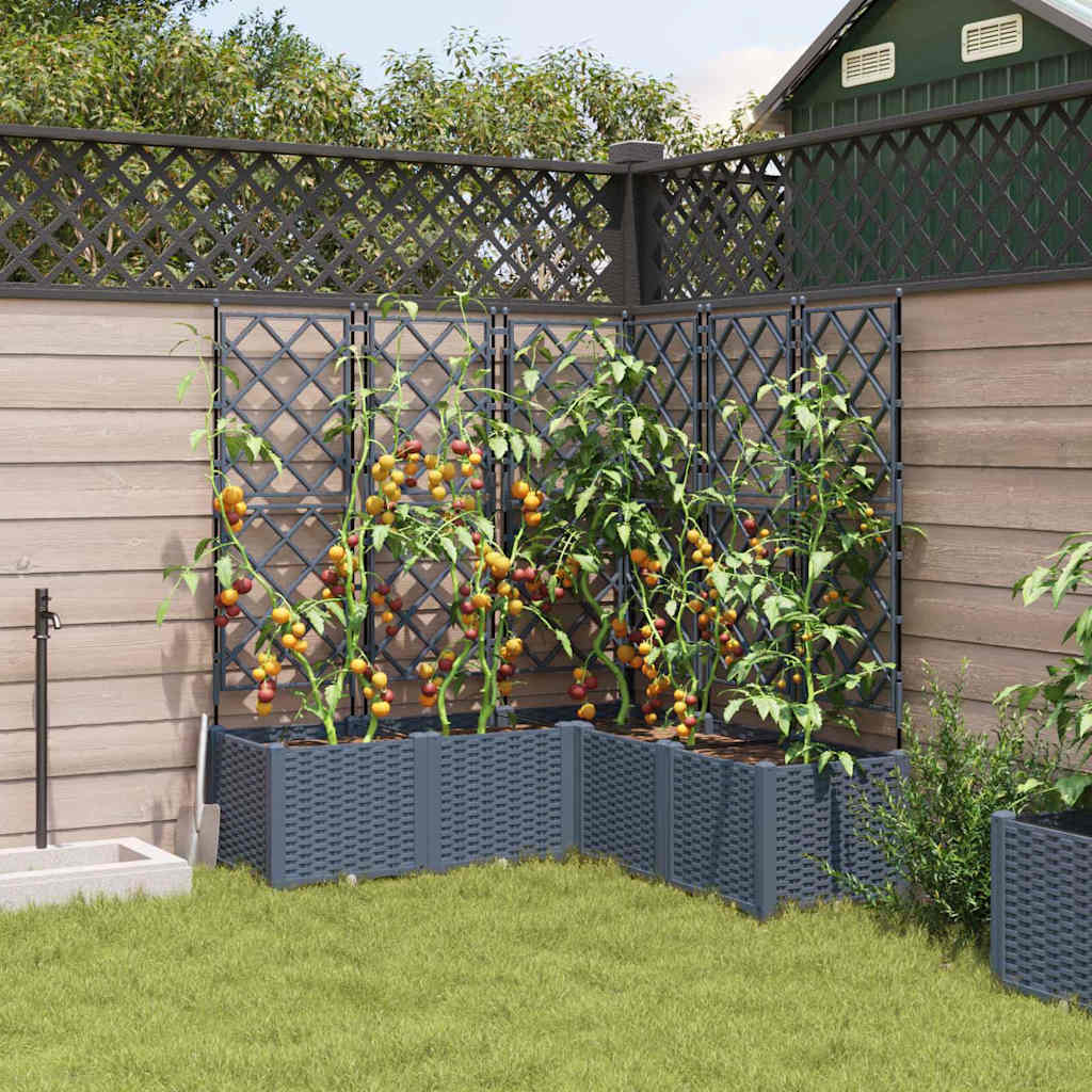 Garten-Pflanzgefäß 5 Stk. Hellgrau 120 x 120 x 143 cm PP