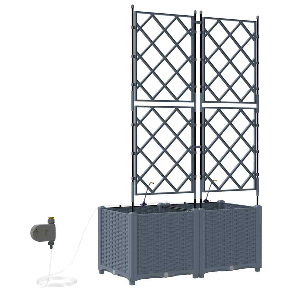 Garten-Pflanzgefäß 2 Stk. Hellgrau 80 x 40 x 142 cm PP