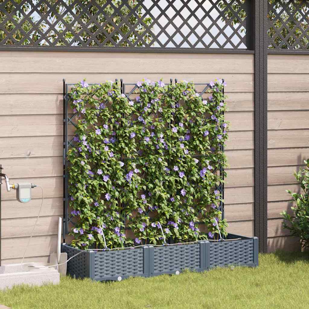 Garten-Pflanzgefäß 3 Stk. Hellgrau 120 x 40 x 126 cm PP