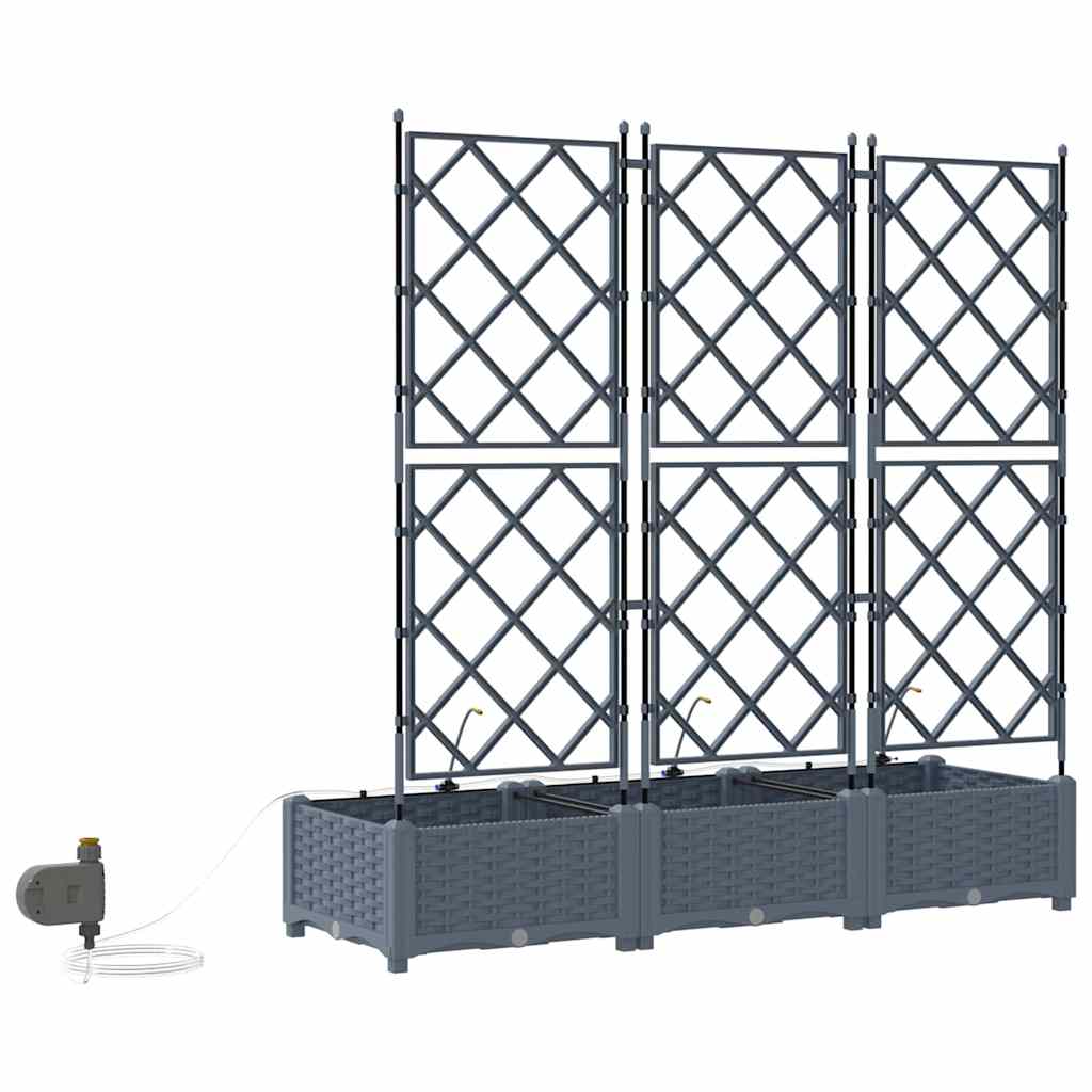 Garten-Pflanzgefäß 3 Stk. Hellgrau 120 x 40 x 126 cm PP