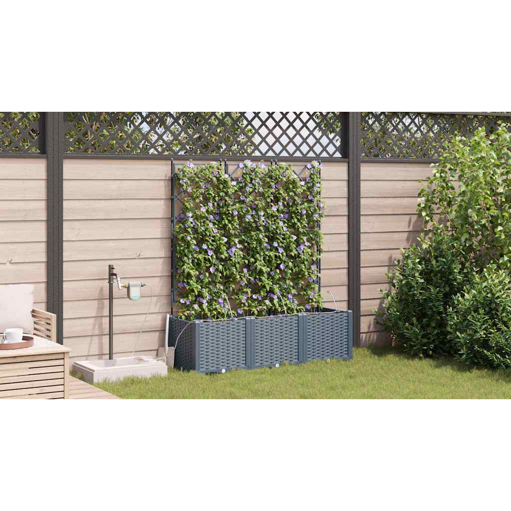 Garten-Pflanzgefäß 3 Stk. Hellgrau 120 x 40 x 142 cm PP